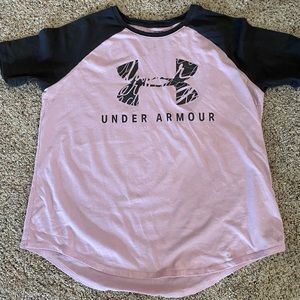 Women's Under Armour Tshirt Pink Gray XL